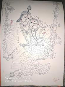 Girl mandala art Painting by Jainil Bhavsar