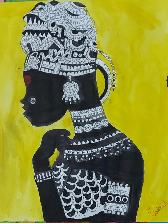 African mandala art, painting by Jainil Bhavsar