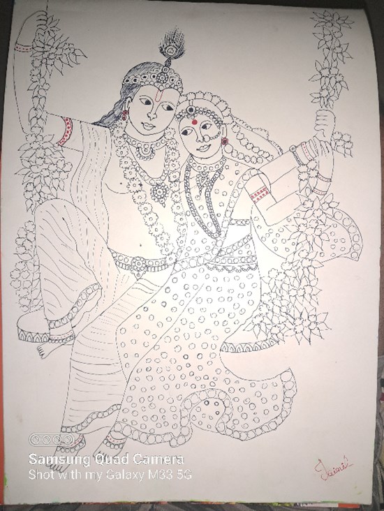 Radha krishna, painting by Jainil Bhavsar
