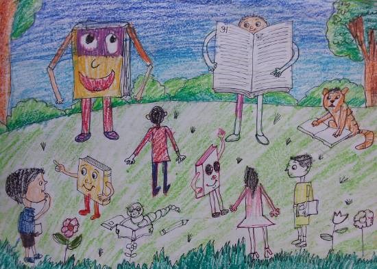 Knowledge Island, painting by Shreyas Mishra