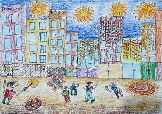 Lights of Joy, painting by Shreyas Mishra