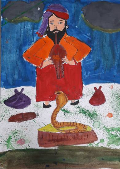 Painting  by Aneeka Banerjee - Snake charmer