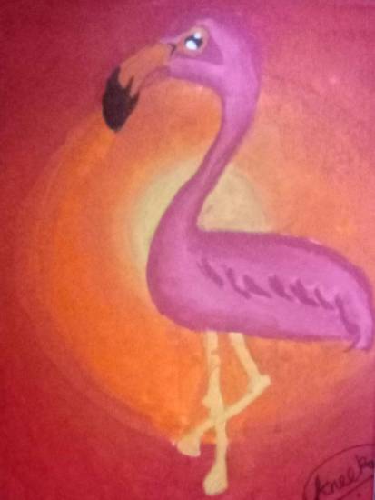 Painting  by Aneeka Banerjee - Flamingo