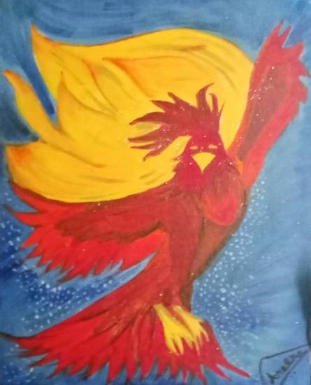 Phoenix, painting by Aneeka Banerjee