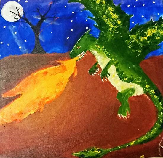 Dragon, painting by Aneeka Banerjee