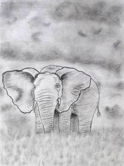Painting  by Pradnya Pratapsinh Sarnikar - The elephant