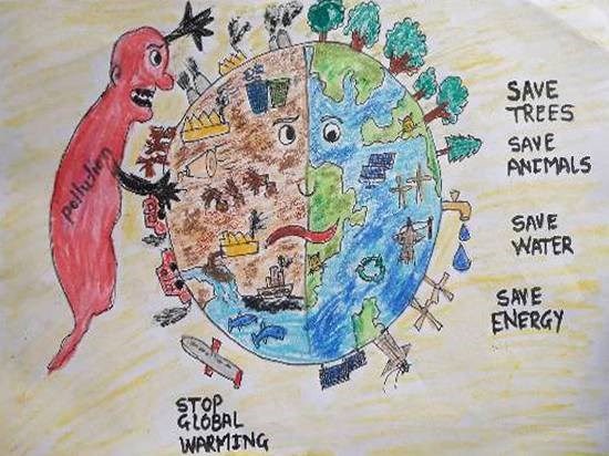 Stop pollution, painting by Pradnya Pratapsinh Sarnikar