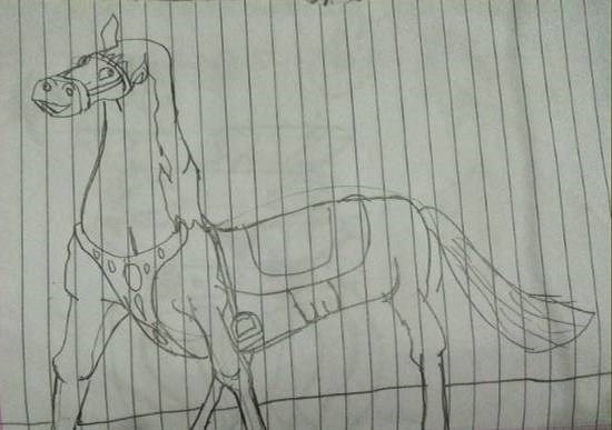 Naughty horse, painting by Nandakishore M O