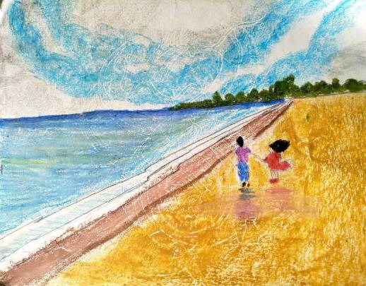 Beach, painting by Nandakishore M O