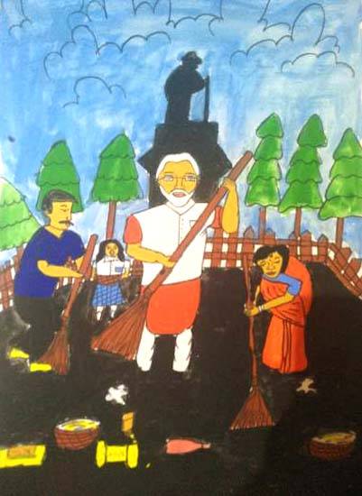 Swachh Bharat Abhiyan Painting by Prerna Tyagi