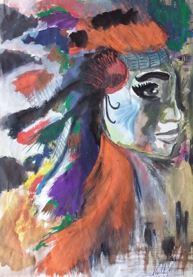 Red Indian, painting by Armaan Kutty