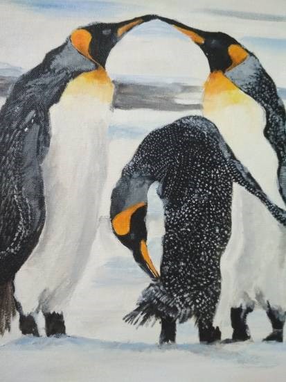 Penguins, painting by Harshini 