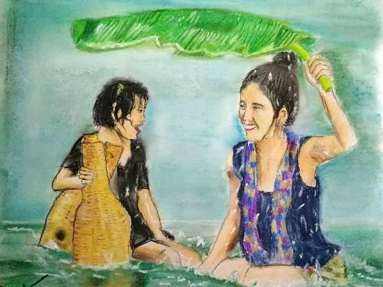 Girls, painting by Harshini 