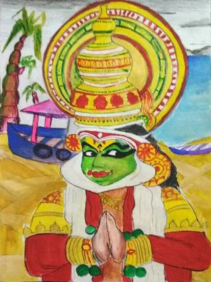 Kathakali, painting by Harshini 