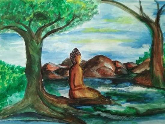 Buddha, painting by Harshini 