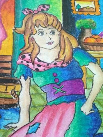 Cinderella, painting by Harshini 