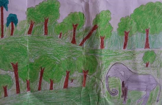 Forest, painting by Hasan SK