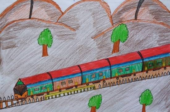 Railway, painting by Jaagrav Rathi