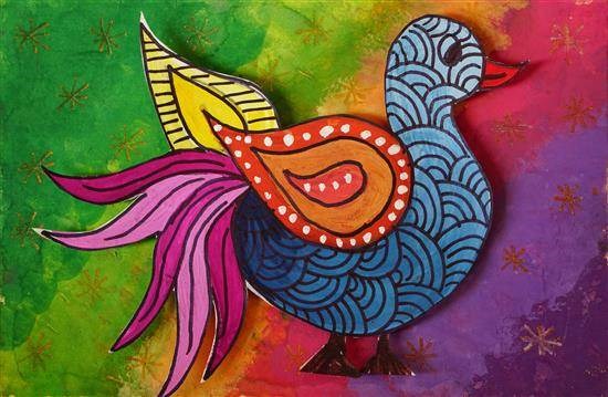 Peacock, painting by Khwahish Kapasi