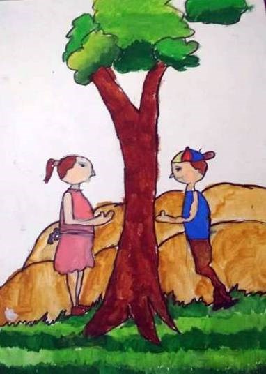 Children, painting by M Varsini