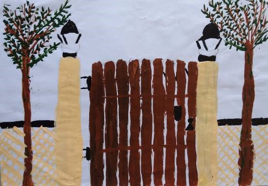 Gate, painting by Prachi 