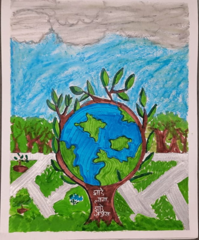 Painting  by Saee Kaustubh Deo - Save Plants