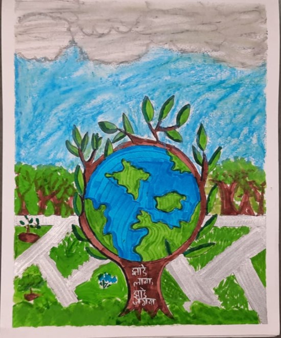 Save Plants, painting by Saee Kaustubh Deo