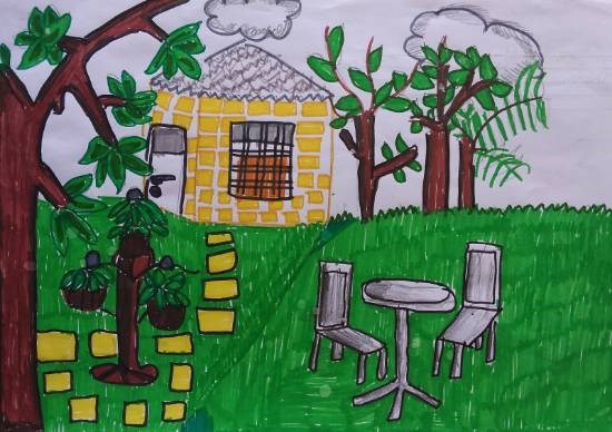 Garden, painting by Sajaa Shaikh