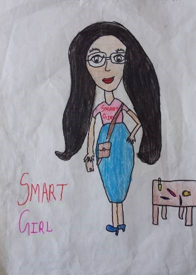 Smart Girl, painting by Simran Bansari