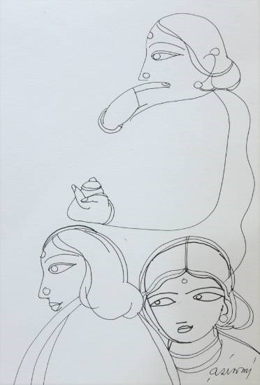 Untitled - 9-10, painting by Ramananda Bandyopadhyay