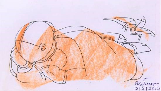 Untitled - 5, painting by Ramananda Bandyopadhyay