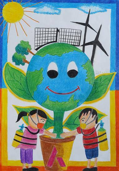 Painting  by Adip Songire - Save environment