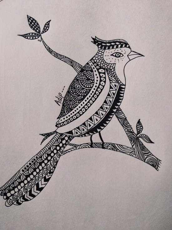 Bird, painting by Adip Songire