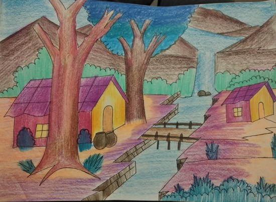 Landscapes, painting by Adip Songire