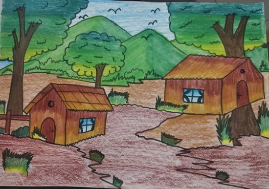 Landscapes, painting by Adip Songire