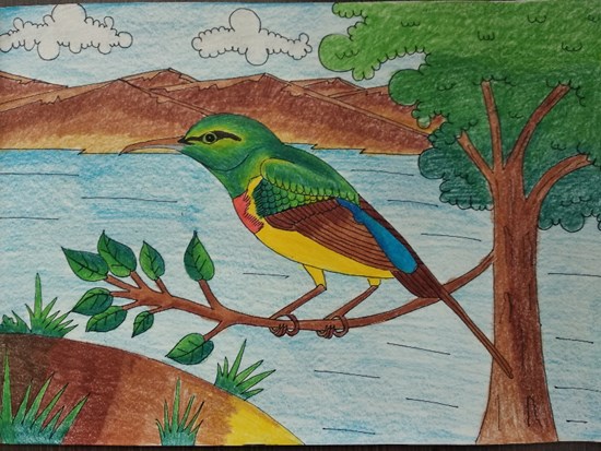 Bird, painting by Adip Songire