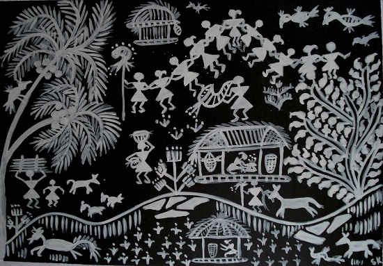 Warli Painting, painting by Sangeeta Karkhanis