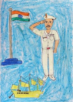 Salute to Nation Painting by Vinod Ramaji Tumbada