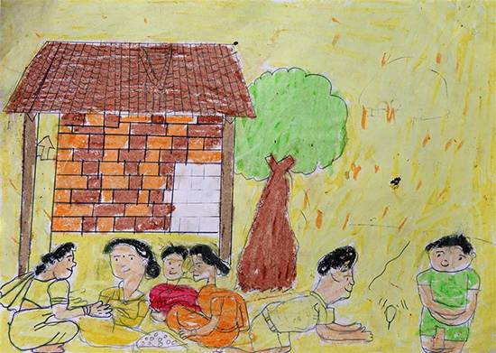 Painting  by Tejaswini Manu Vangad - Rural Life