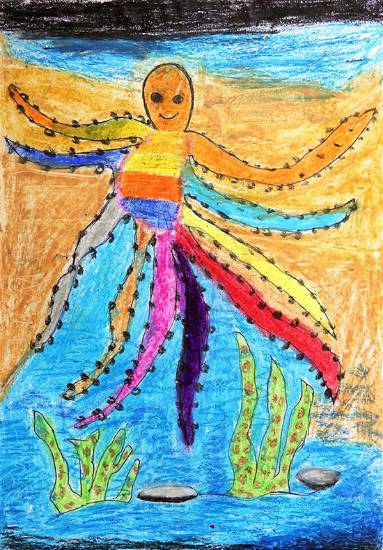 Painting  by Vivek Babu Wangad - Octopus
