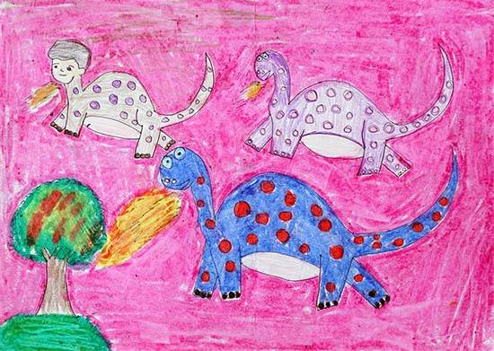 Painting  by Deepak Mohan Talha - Dinosaur