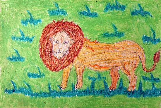 Painting  by Rutika Vijay Dhinde - King of Jungle