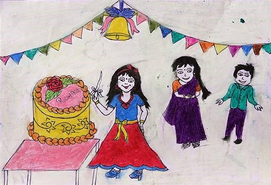 Birthday Celebration, painting by Rutika Vijay Dhinde