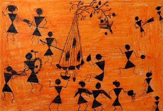 Holi Festival, painting by Anjana Janu Bhavar