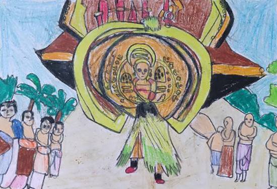 Painting  by Ved Amrut T A - Theyyam