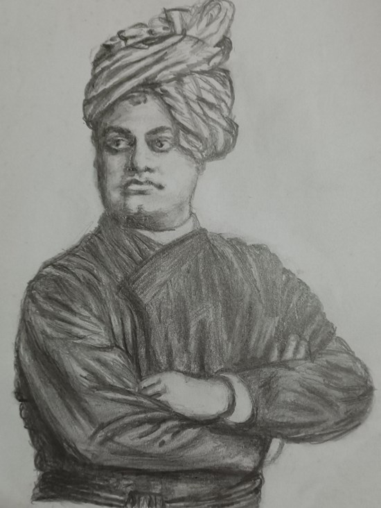 Swami Vivekananda, painting by Vijayashree Kakubal