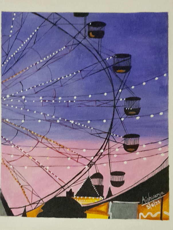 Painting  by Anuja Mohile - The carousel never stops