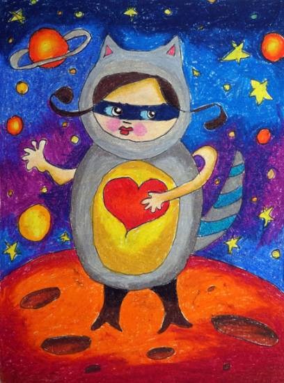 Astronaut, painting by Twisha Nilesh Palav