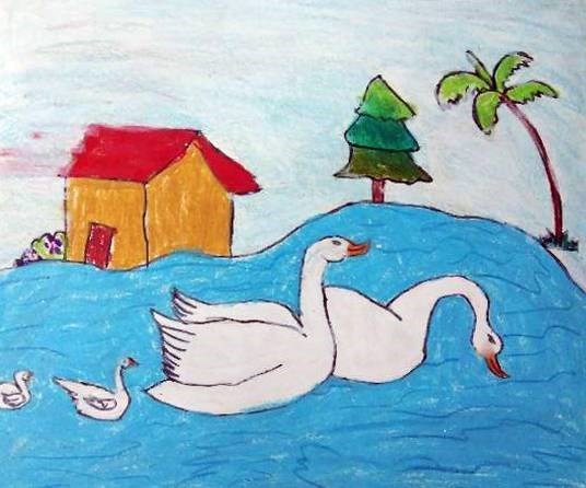 Duck, painting by M. Varsini
