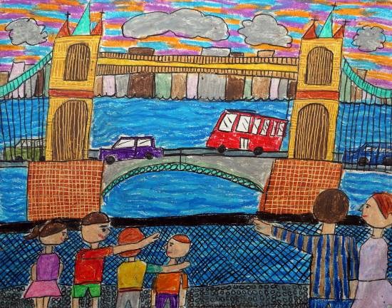 Boys And Girls In City, painting by Rivaan M Shah